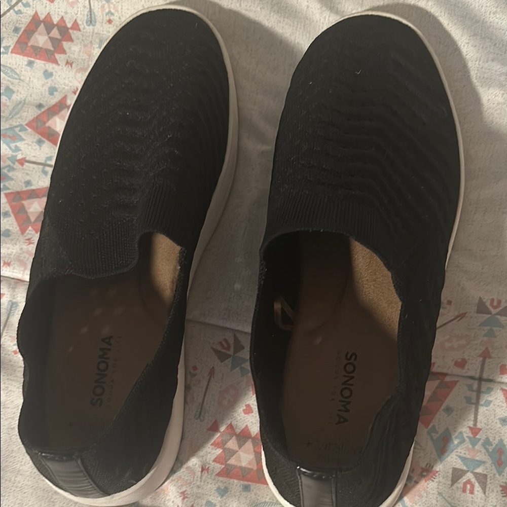 Sonoma Black Knit Slip-On Sneakers